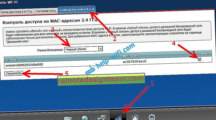 Memblokir perangkat Wi-Fi oleh MAC di ZyXEL Keenetic