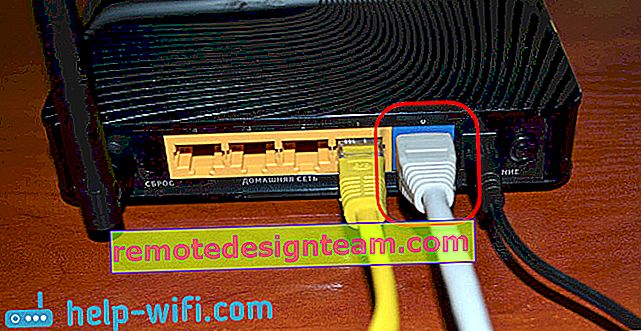Kami menghubungkan kabel WAN ke router