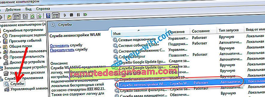 Vérification du service de configuration automatique WLAN