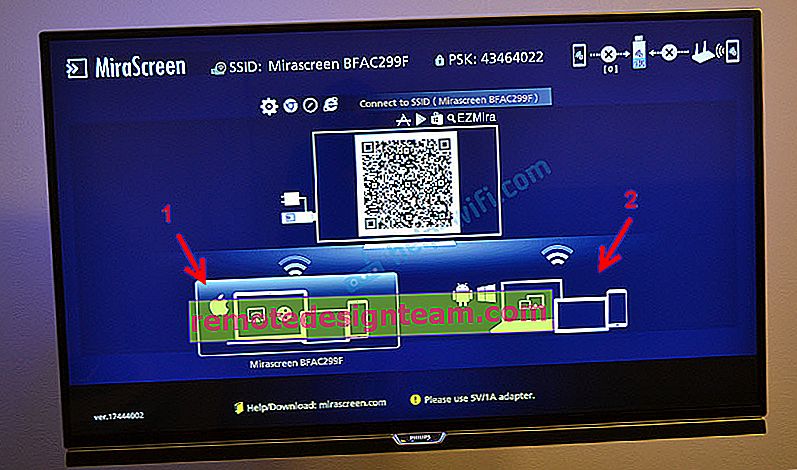 Mode operasi adaptor MiraScreen / AnyCast
