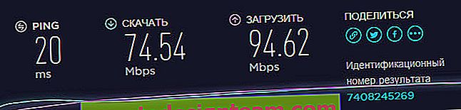 Kecepatan internet kabel dari router