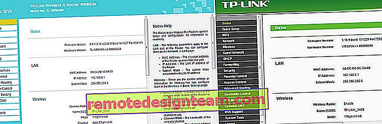 Diverses interfaces Web TP-Link