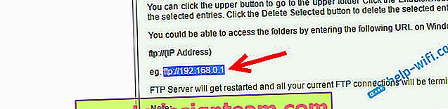 Adresse du serveur FTP sur le routeur TP-LINK