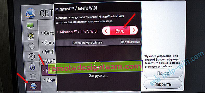 Activation de Miracast et d'Intel WiDi à la télévision