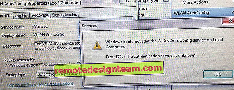 Грешка 1747 при стартиране на WLAN услуга за работа на Wi-Fi в Windows