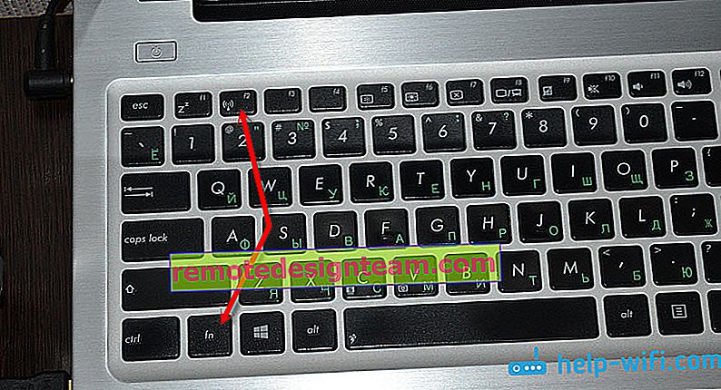 Tombol untuk menyalakan indikator Wi-Fi di laptop ASUS