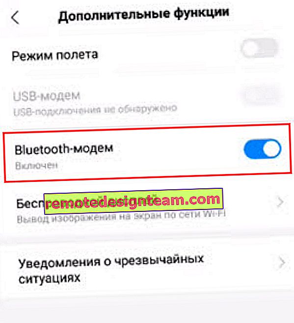 Distribution d'Internet depuis le téléphone via Bluetooth
