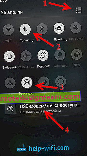 Wi-Fi точка доступу на Android Meizu