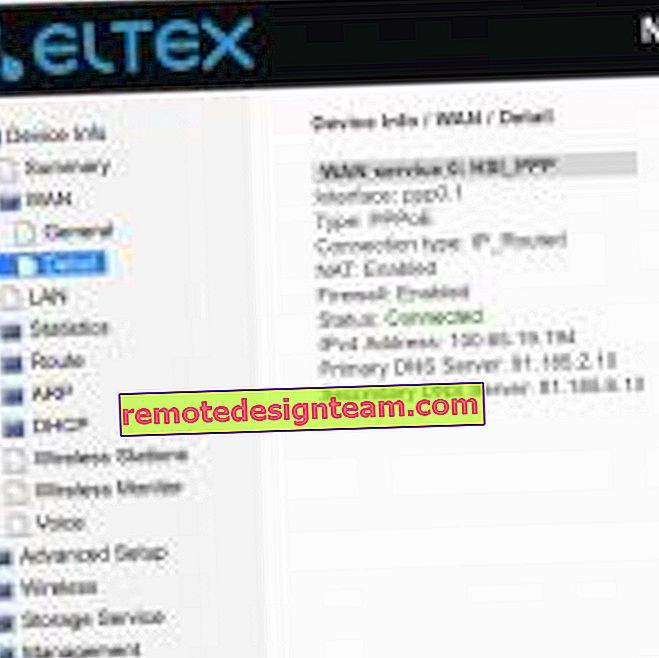 لا يوفر جهاز التوجيه ELTEX NTU RG 1402G W الإنترنت للتلفزيون