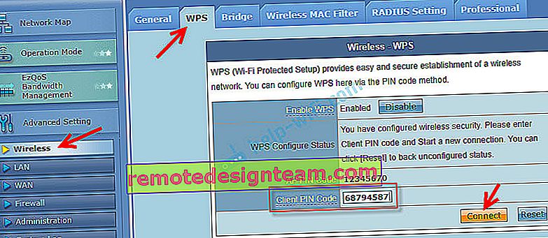 توصيل الطابعة بشبكة Wi-Fi باستخدام WPS PIN